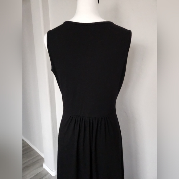 Woosea Sleeveless Maxi Cross Over V-neck Black High Panel Waist Gathered Size L - Picture 7 of 13